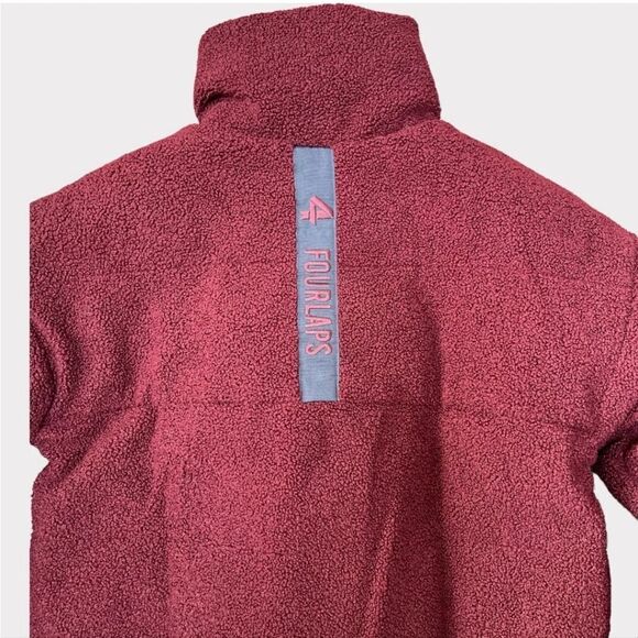 FOURLAPS Polar Quilted Sherpa Jacket Burgandy/Smoke - Picture 9 of 14